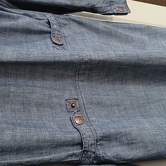 Duluth Trading Organic Cotton Rootstock Denim Long Sleeve Gardening Dress SZ XS - Picture 10 of 14